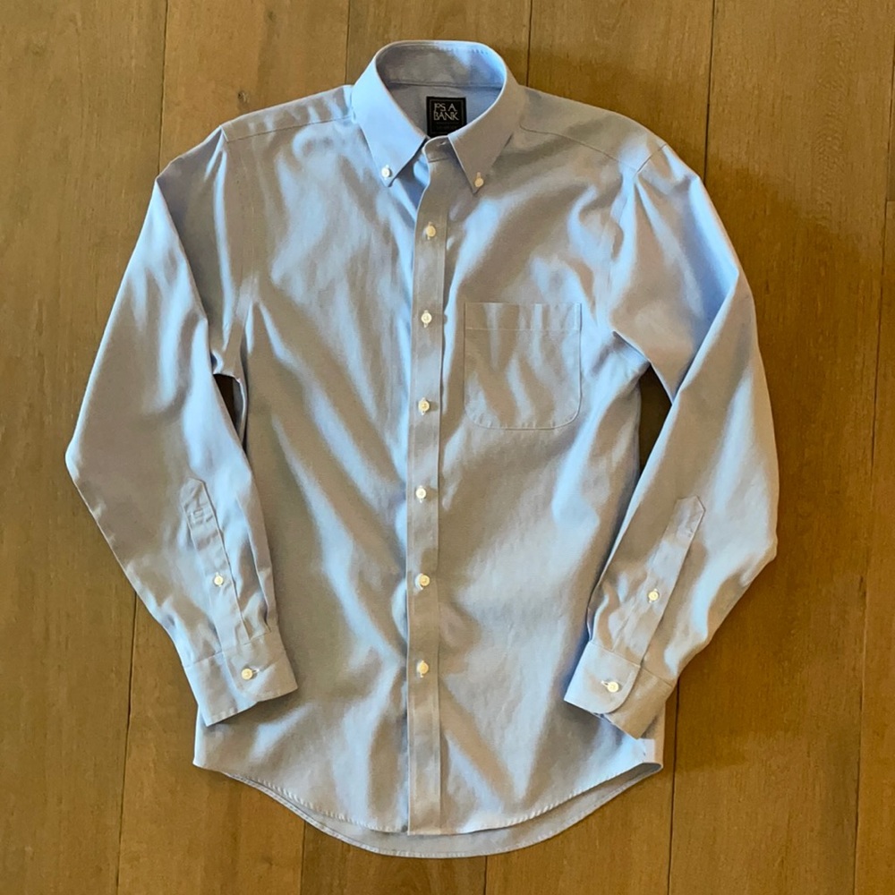 Like New! Jos. A. Bank Traveler Slim Fit Blue Shirt- Size 14 1/2-32